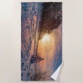 Zonnezone sneeuwkust zee strandlaken (Voorkant)