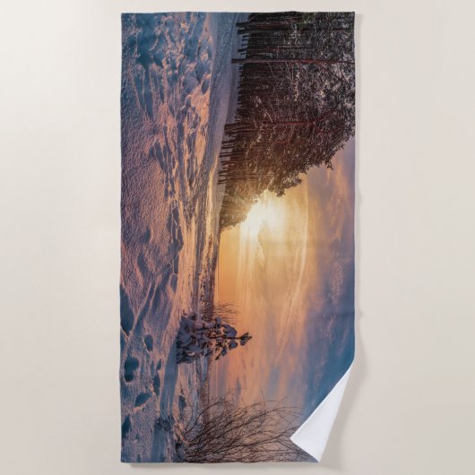 Zonnezone sneeuwkust zee strandlaken (Voorkant)