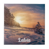 Zonnezone sneeuwkust zee tegeltje (Voorkant)