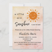 Zonnezonluxe Baby shower roze meisje Kaart (Voorkant)