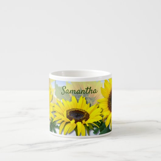 Zonnezonnebloem Aangepaste tekst Espresso Kop (Voorkant)