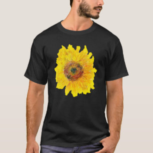 Zonnezonnebloem, geel zonnig, verf me t-shirt