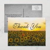 Zonnezonnebloemen Dank je wel Briefkaart (Voorkant / Achterkant)