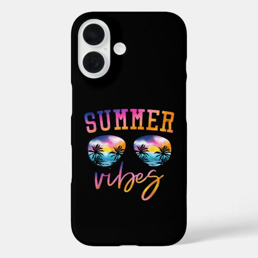 Zonnezonnebril van de zomerknoppen met een palmboo Case-Mate iPhone case (Achterkant)