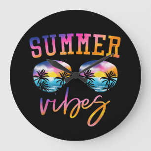 Zonnezonnebril van de zomerknoppen met een palmboo grote klok
