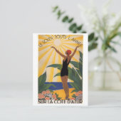 Zonnezonneschijn rond het Jaar van de Cote D'Azur Briefkaart (Staand voorkant)