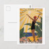 Zonnezonneschijn rond het Jaar van de Cote D'Azur Briefkaart (Voorkant / Achterkant)