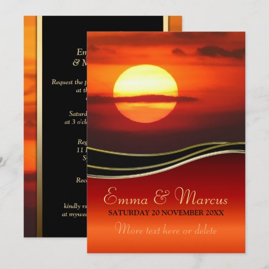 Zonnezonneschijn Verloving/uitnodiging tot huwelij Kaart (Voorkant / Achterkant)