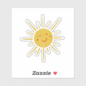Zonnezonnige Sticker met vinylsnede glimlachen (Vel)