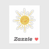 Zonnezonnige Sticker met vinylsnede glimlachen (Vel)