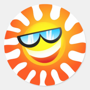 Zonnezonnige Zonneuwweether glimlachen Ronde Sticker