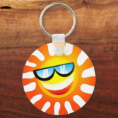 Zonnezonnige Zonneuwweether glimlachen Sleutelhanger (Voorkant)