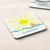 Zonnezonontwerp personaliseren Summer Fun Bier Onderzetter (Linkerzijde)