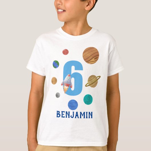 Zonnezonplaneet van 6 dagen aanpassen t-shirt (Voorkant)