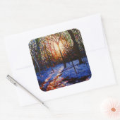 Zonnezonsondergang 2010 vierkante sticker (Envelop)