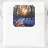 Zonnezonsondergang 2010 vierkante sticker (Tas)