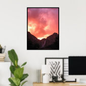 Zonnezonsondergang boven de Herfst Poster (Thuiskantoor)