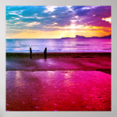 Zonnezonsondergang op de strand van Saint Cyr - Se Poster (Voorkant)