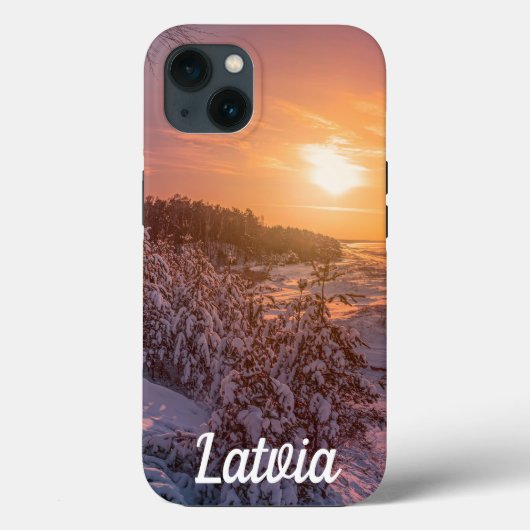 Zonnezonsondergang over de sneeuwkust van het zee Case-Mate iPhone case (Achterkant)