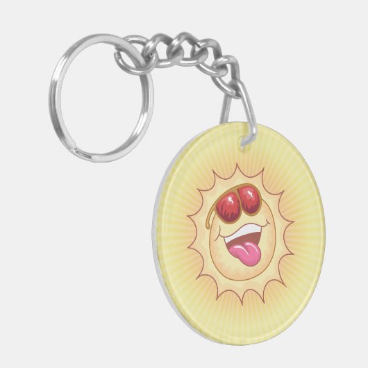 Zonnezuur glimlachen sleutelhanger (Voorkant Links)