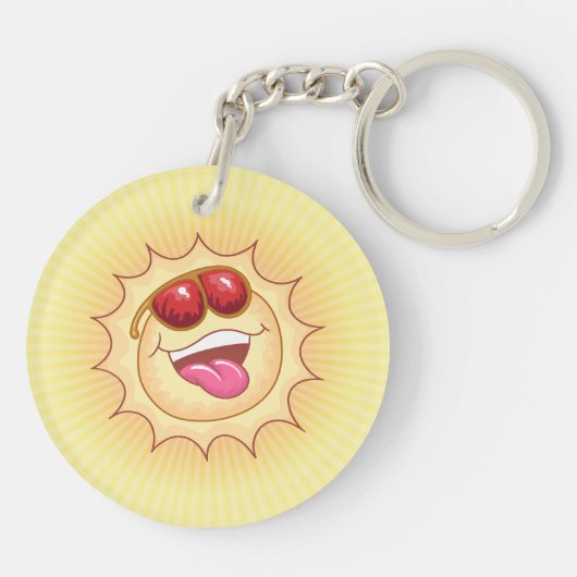 Zonnezuur glimlachen sleutelhanger (Achterkant)