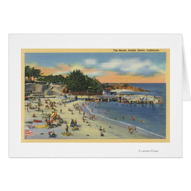 Zonnezwemmers en zwemmers op het strand (Voorkant Horizontaal)