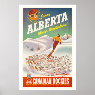 Zonnig Alberta Winterwonderland in Canada Poster