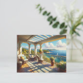 Zonnig balkon met uitzicht op het Zee Briefkaart (Staand voorkant)