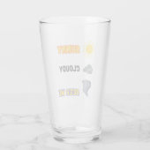 Zonnig bewolkt bier me weer glas (Achterkant)