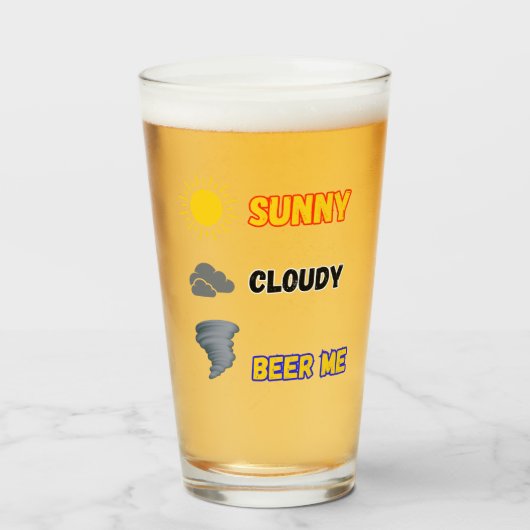 Zonnig bewolkt bier me weer glas (Voorkant gevuld)
