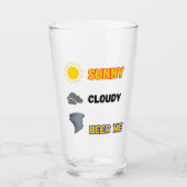 Zonnig bewolkt bier me weer glas (Voorkant)