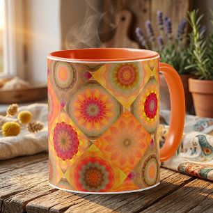 Zonnig bloemmotief ontwerpbeker koffiemok