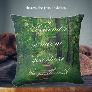 Zonnig bospad kussen