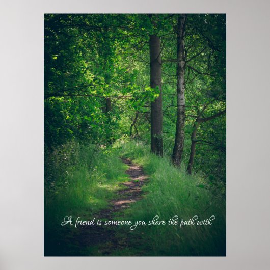 Zonnig bospad poster (Voorkant)