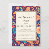 Zonnig Botanisch Feestelijk Bloemen Pensioen Parti Kaart (Voorkant)