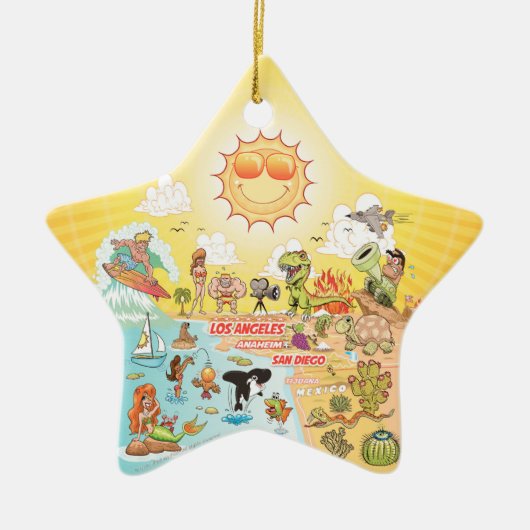 Zonnig Californië Keramisch Ornament (Voorkant)