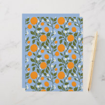 Zonnig Citrus Grove Pattern Platte Papier Blad