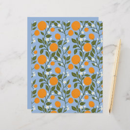 Zonnig Citrus Grove Pattern Platte Papier Blad