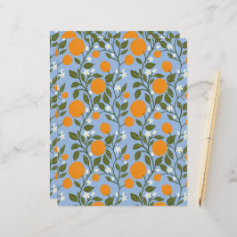 Zonnig Citrus Grove Pattern Platte Papier Blad