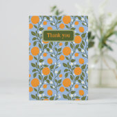 Zonnig Citrus Sinaasappels Grove Pattern Bedankkaart (Staand voorkant)