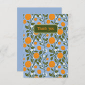 Zonnig Citrus Sinaasappels Grove Pattern Bedankkaart (Voorkant / Achterkant)