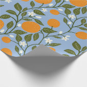 Zonnig Citrus Sinaasappels Grove Pattern Cadeaupapier (Hoek)