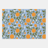 Zonnig Citrus Sinaasappels Grove Pattern Inpakpapier Vel (Voorkant)