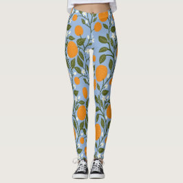 Zonnig Citrus Sinaasappels Grove Pattern Leggings