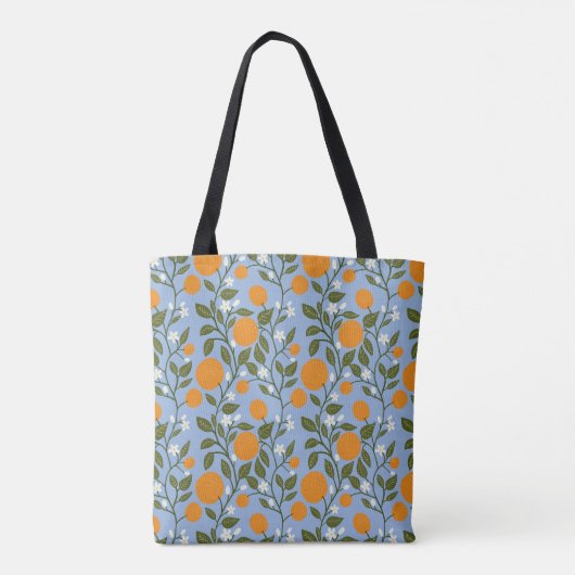 Zonnig Citrus Sinaasappels Grove Pattern Tote Bag (Achterkant)