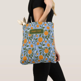 Zonnig Citrus Sinaasappels Grove Pattern Tote Bag