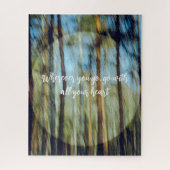 Zonnig dennenbos legpuzzel (Verticaal)