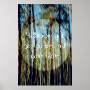 Zonnig dennenbos poster