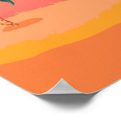 Zonnig eiland met palmbomen bij zonsopgang poster (Hoek)