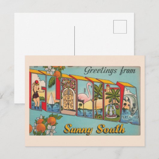 Zonnig Florida uit vroeger tijden Briefkaart (Voorkant / Achterkant)